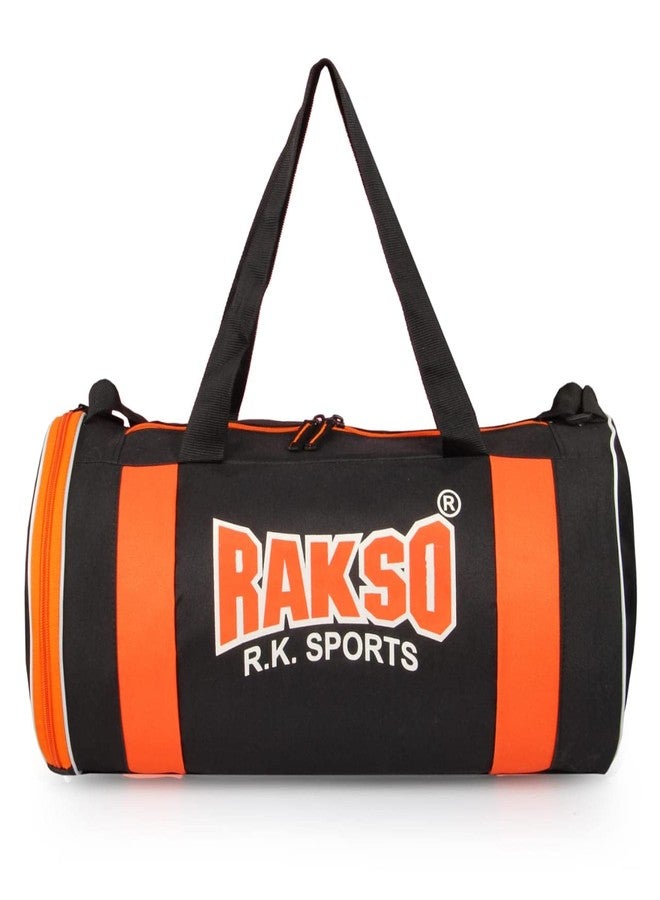 Rakso حقيبة رياضية أنيقة من البوليستر البرتقالي من راكسو، مزودة بجيب للأحذية، مناسبة للرجال والنساء. حقيبة سفر رياضية أنيقة مزودة بجيب. - Image 4