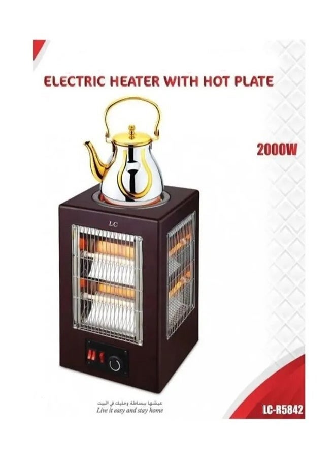 LC Electric Heater With Kettle Stove – 2000W 2-in-1 Room Heater - Image 3