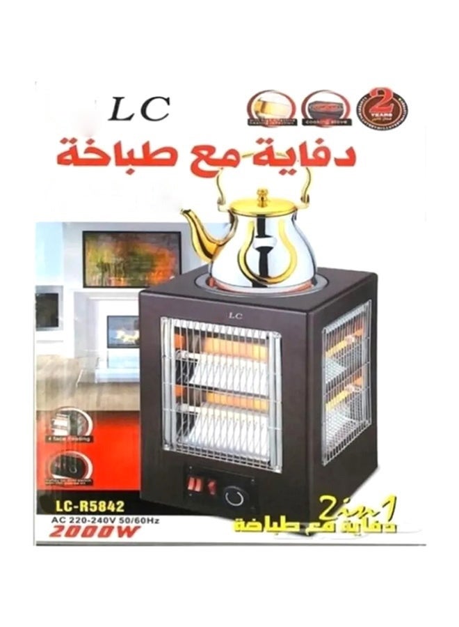 LC Electric Heater With Kettle Stove – 2000W 2-in-1 Room Heater - Image 1