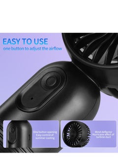 Excefore Mini Handheld Fan, Portable Travel Fan, Battery Operated Small Personal Fan,  Mini Hand Held Fan with USB Rechargeable 400mAh Battery, Quiet<30dB 3 Speeds for Travel Camping Outdoor Home Office 2PCS  - Image 5