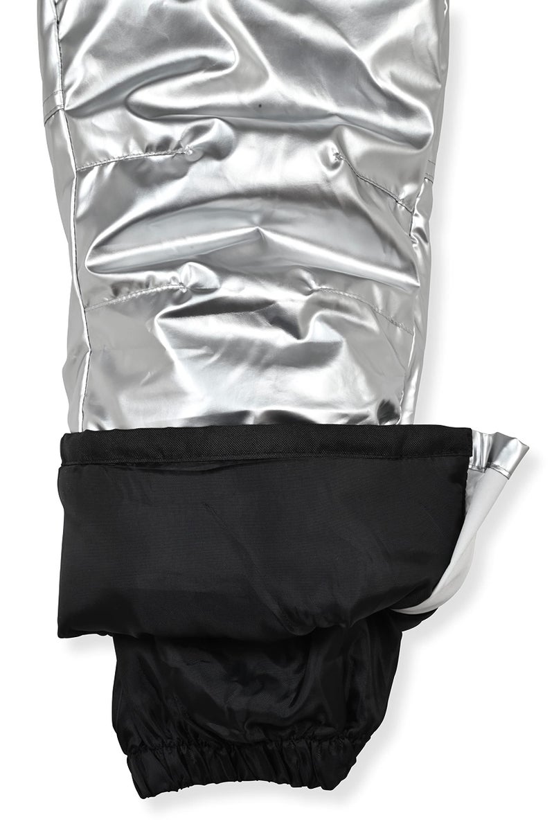 Arctic Quest Boys Girls Unisex Classic Ski & Snow Bib Overall Winter Snowsuit Water-Resistant Windproof Outdoor Rain Bib, Metallic Silver, 14-16 - Image 3