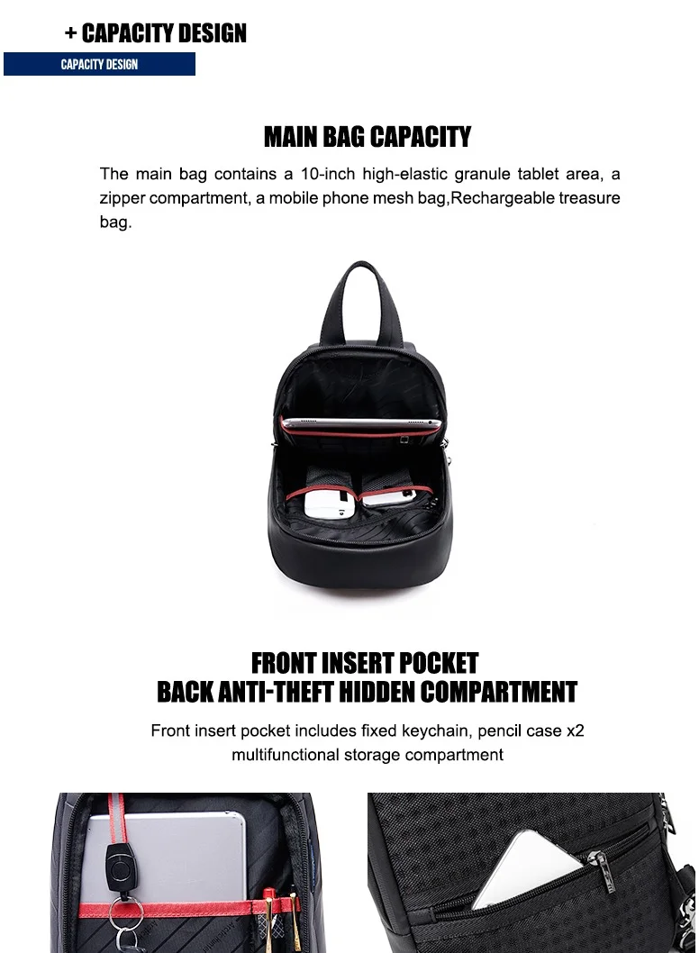 ARCTIC HUNTER Hard Shell Cross Body Sling Bag Water Resistant Anti Theft Unisex Shoulder bag with Built in USB Port for Travel Business XB00080