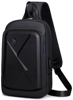 ARCTIC HUNTER Hard Shell Cross Body Sling Bag Water Resistant Anti Theft Unisex Shoulder bag with Built in USB Port for Travel Business XB00080  - Image 1