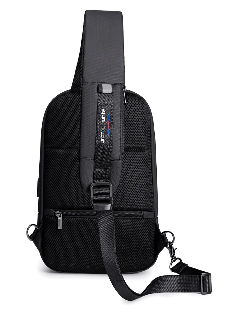 ARCTIC HUNTER Hard Shell Cross Body Sling Bag Water Resistant Anti Theft Unisex Shoulder bag with Built in USB Port for Travel Business XB00080