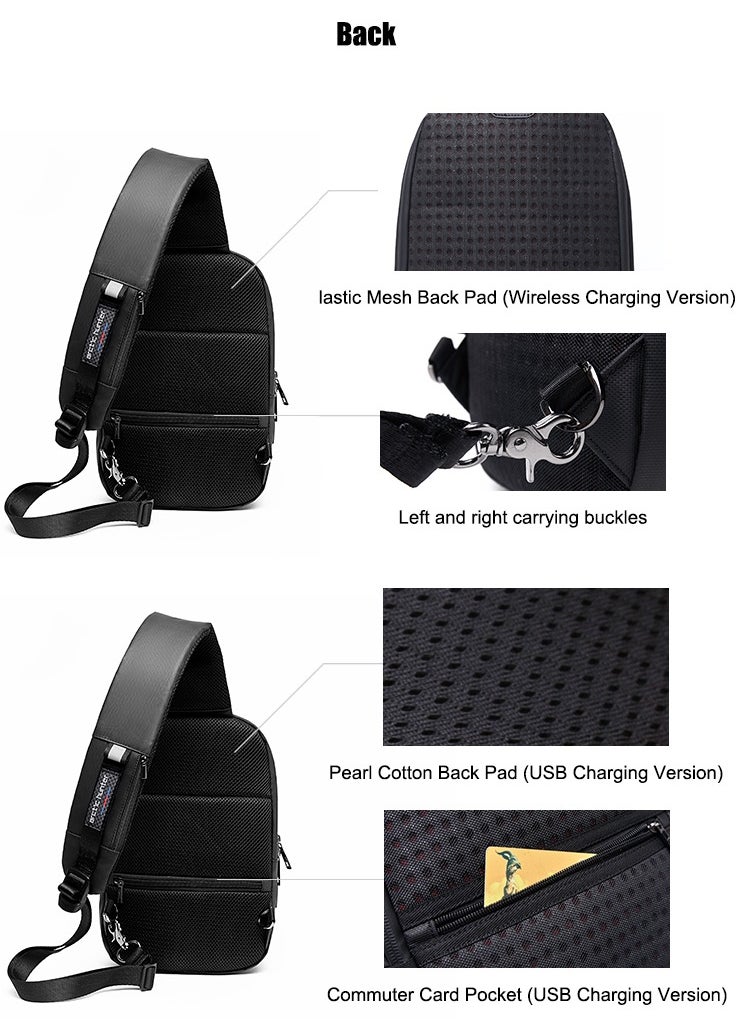 ARCTIC HUNTER - Hard Shell Cross Body Sling Bag Water Resistant Anti Theft Unisex Shoulder bag with Built in USB Port for Travel Business XB00080 - Image 1