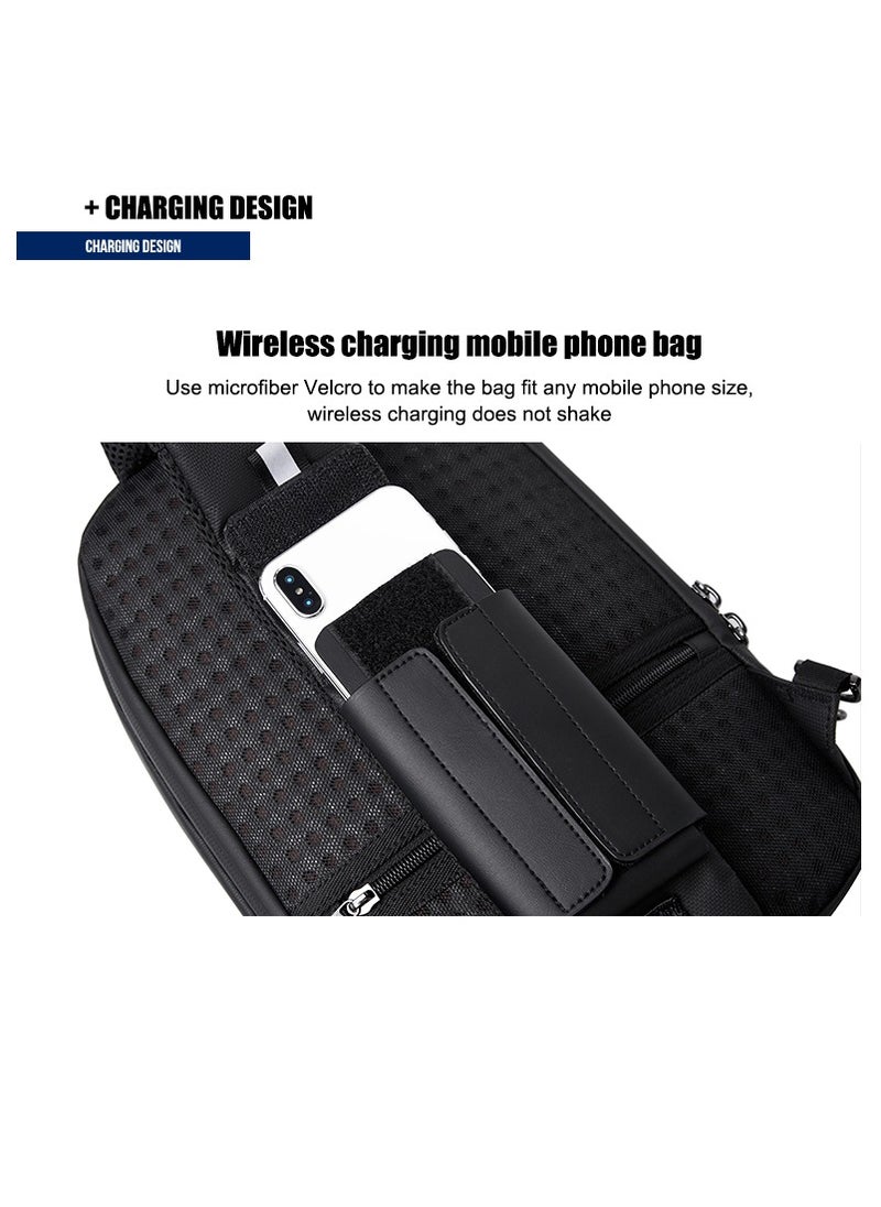 ARCTIC HUNTER - Hard Shell Cross Body Sling Bag Water Resistant Anti Theft Unisex Shoulder bag with Built in USB Port for Travel Business XB00080 - Image 1