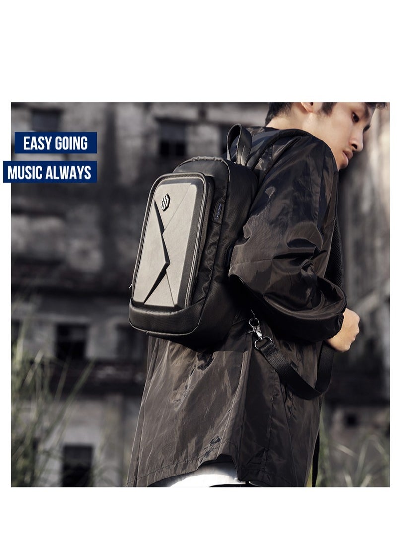 ARCTIC HUNTER - Hard Shell Cross Body Sling Bag Water Resistant Anti Theft Unisex Shoulder bag with Built in USB Port for Travel Business XB00080 - Image 1