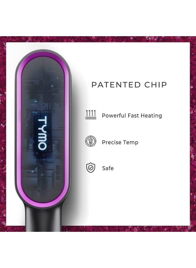 TYMO TYMO Hair Straightener Brush – Matte Black | 3D Comb & Tourmaline Ceramic Coating | 5 Temp Settings, Fast Heating, Ionic Technology & Anti-Scald Frame  - Image 5