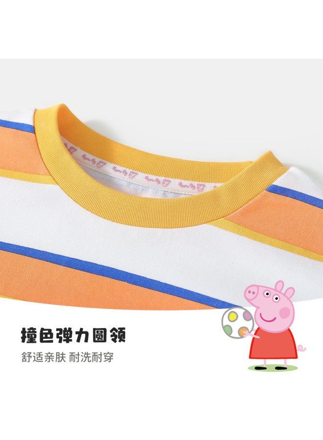 Peppa Pig spring Striped Long-sleeve Girls' T-shirt - Soft & Comfortable Pullover Tee For Toddlers - Image 5