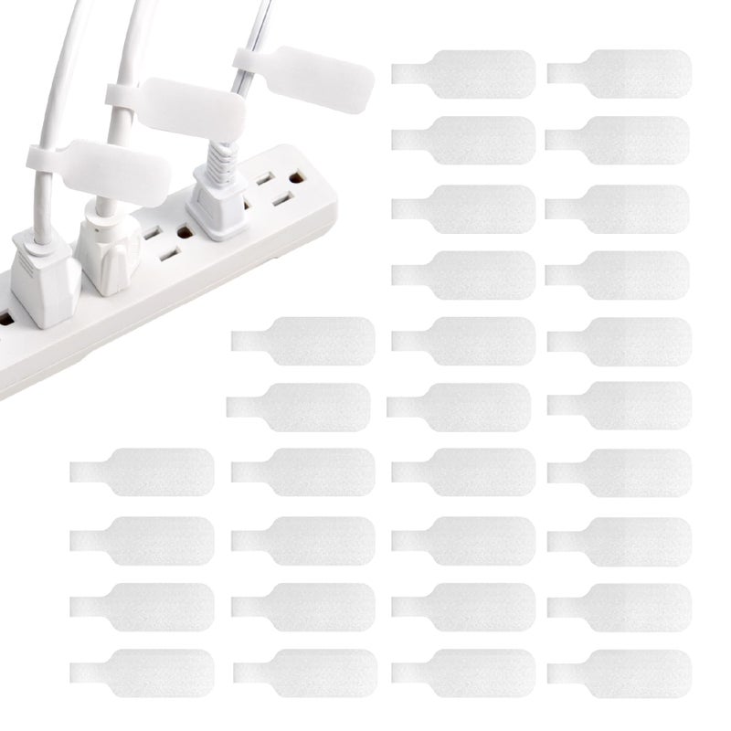 Wrap-It Storage Cable Labels - Medium, White (30-Pack) Write On Cord Labels, Wire Tags for Cable Management and Organizer for Electronics, Computers and More - Image 1