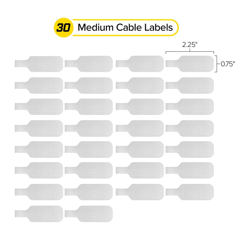 Wrap-It Storage Cable Labels - Medium, White (30-Pack) Write On Cord Labels, Wire Tags for Cable Management and Organizer for Electronics, Computers and More - Image 4