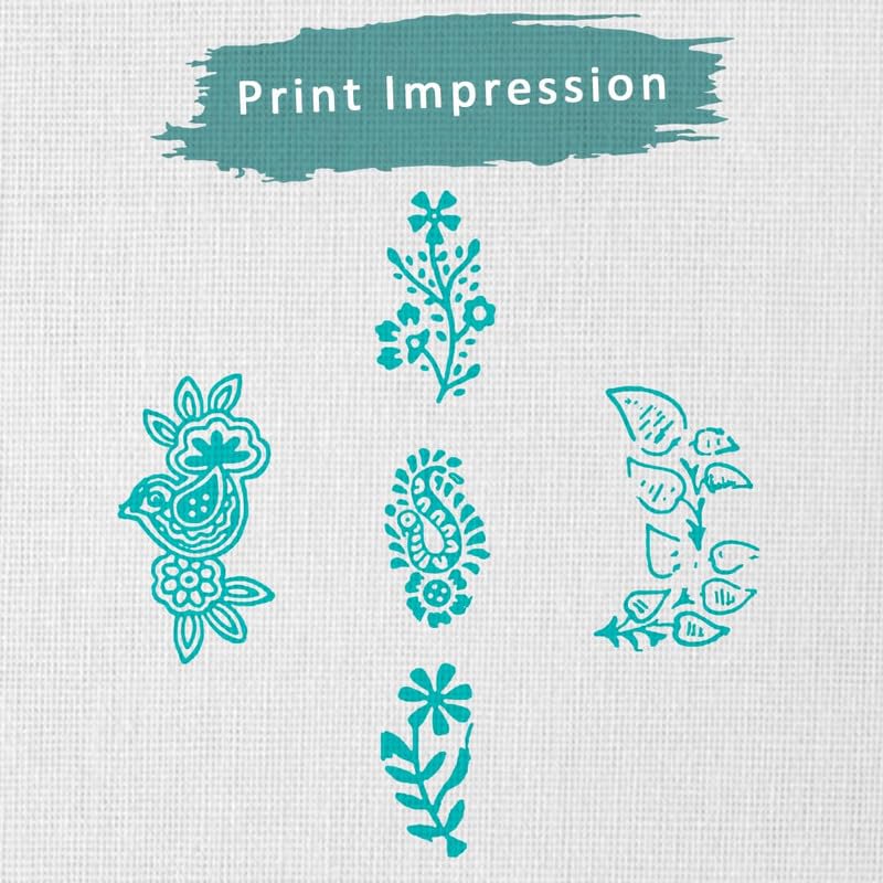 TWOGRAMS | Set of 5 | Wooden Indian Traditional Design Printing Stamps/Blocks for Printing Saree Border/Dresses/Craft Card Making/Scrapbook/Clay Pottery - Image 3