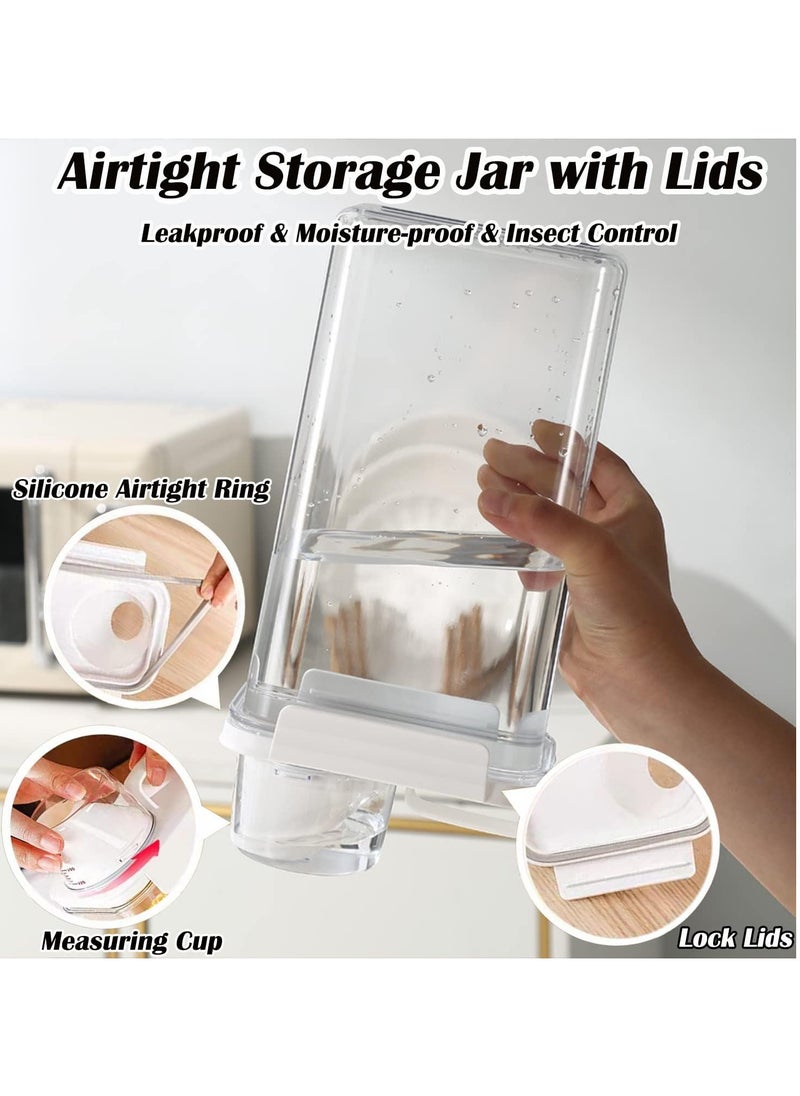 AUTOYSUR - Rice Airtight Dry Food Storage Containers with Lock Lid,3 Pack Pour Spout and Seal Buckles Food Dispenser,Cereal Containers Dispenser with Measuring Cup,Rice Storage Bin,,BPA Free(2300ML*3PC) - Image 1