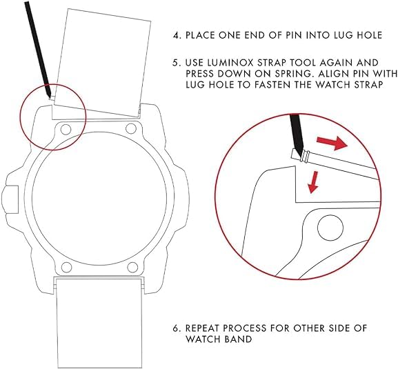 Luminox Genuine Luminox Watch Bands FPX.2401.20B.1.K - Strap Replacement 24 mm Black Rubber Strap with Steel Buckle for Navy SEALs Series 3500 3510. 3580 - Image 3