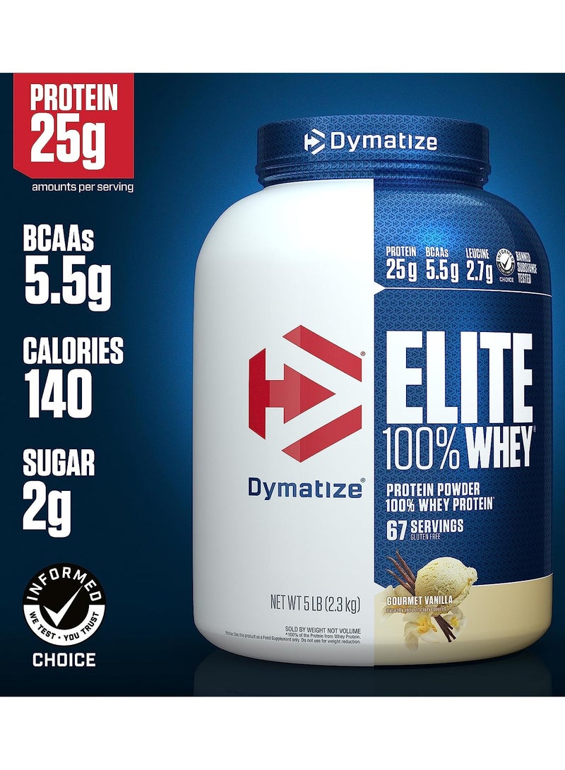 ديماتيز Dymatize Elite 100% Whey Protein, Gourmet Vanilla Flavor, 2.3 Kg - Image 2