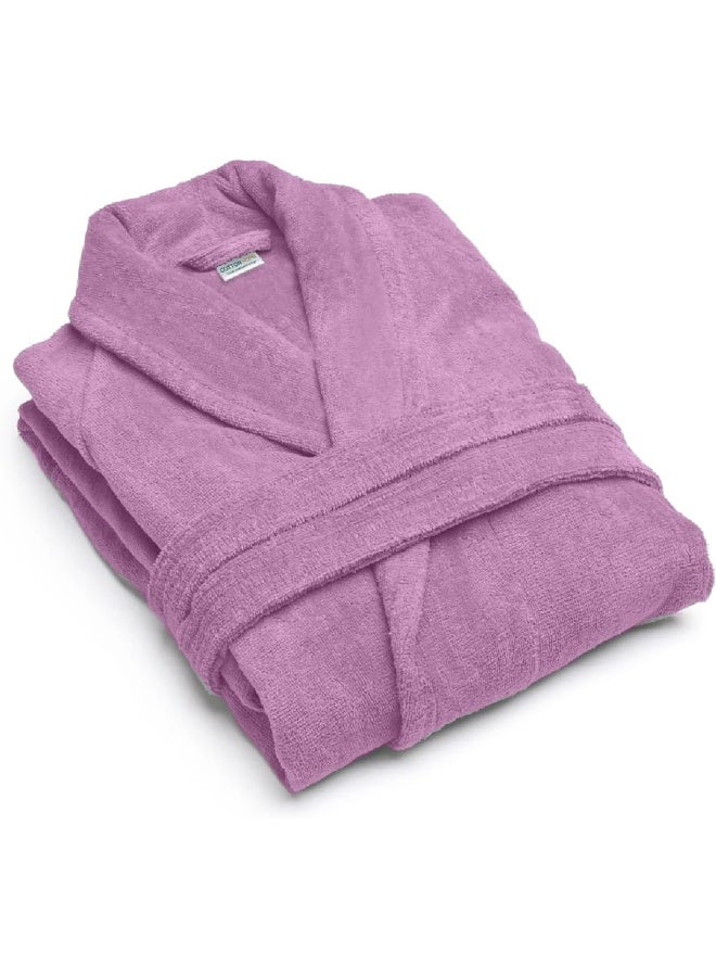 Cotton home Cotton Home Unisex Bathrobe - 100% Cotton Super Soft Highly Absorbent Lightweight Bathrobes for Women & Men - Ideal for Everyday Comfort & Relaxation Lavender  - Image 1