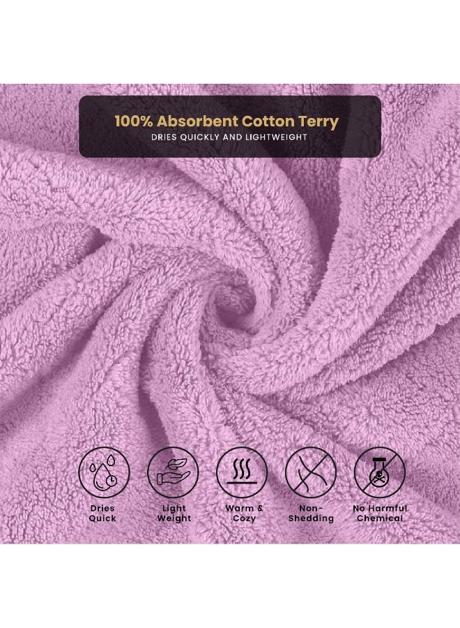 Cotton home Cotton Home Unisex Bathrobe - 100% Cotton Super Soft Highly Absorbent Lightweight Bathrobes for Women & Men - Ideal for Everyday Comfort & Relaxation Lavender  - Image 4