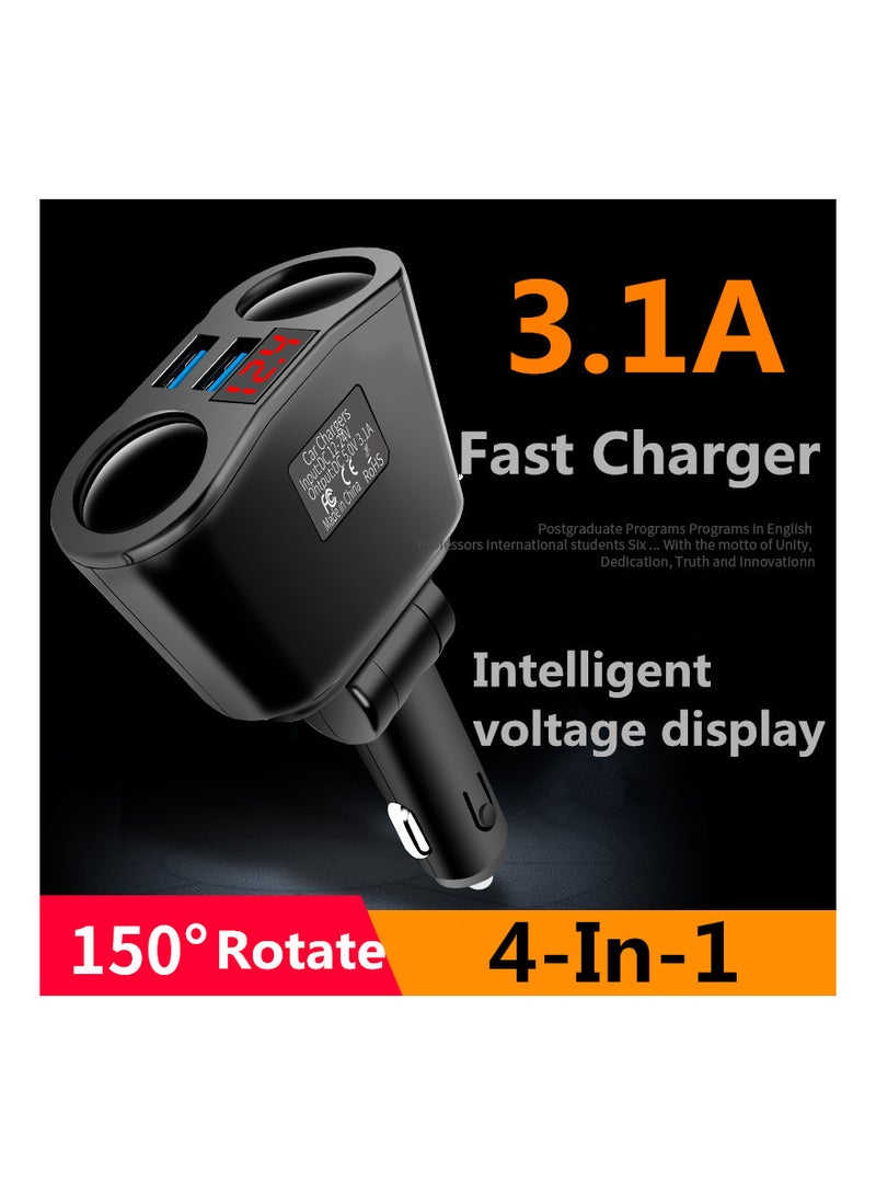 Loquat Dual USB Car Charger Convenient Charger With 4 Ports And Fast Charging Light Weight and Small Size Car Charger - Image 3