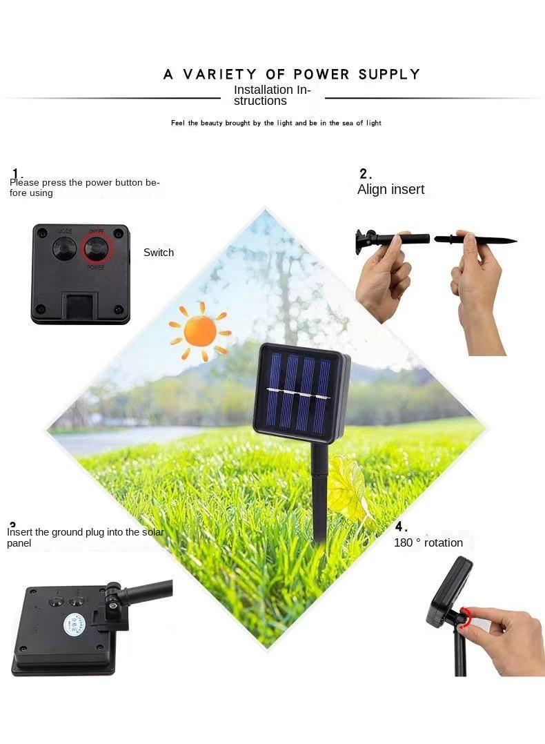 New LED Courtyard Rattan Light String Ins Simulation Green Leaf Dormitory Balcony Fence Wall Outdoor Decorative Light Bubble Ball Color Light - Image 4