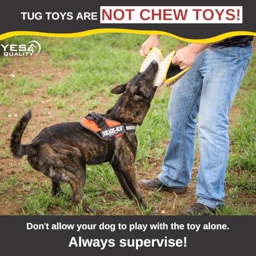 YES4QUALITY Durable Dog Bite Wedge 13x10 Inches, Safe Biting Pillow w/ 2 Comfy & Strong Handles, Tough Jute Tug Toy for Med to Large Dogs, Ideal for Tug of War, K9, IPO Schutzhund & Puppy Training - Image 5