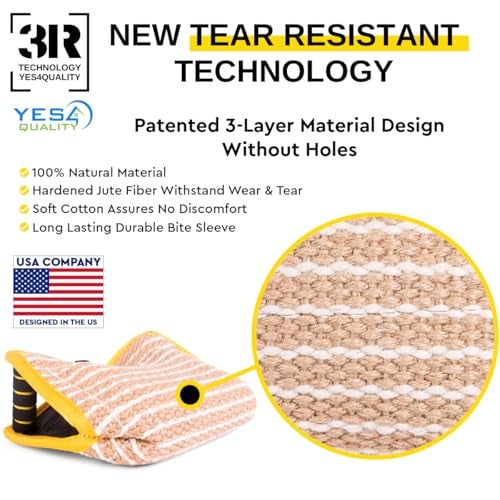 YES4QUALITY Durable Dog Bite Wedge 13x10 Inches, Safe Biting Pillow w/ 2 Comfy & Strong Handles, Tough Jute Tug Toy for Med to Large Dogs, Ideal for Tug of War, K9, IPO Schutzhund & Puppy Training - Image 3