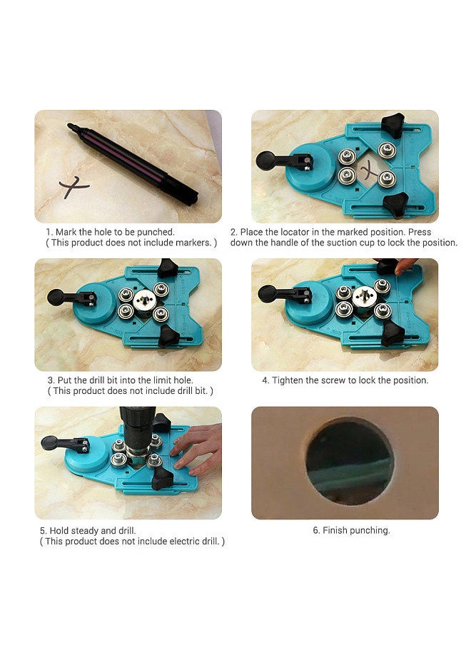Generic - Adjustable Hole Saw Centering Locator Suction Holder Drill Bit Hole Saw Guide Jig Fixture Adjustable Drill Guide Hole Locator - Image 1
