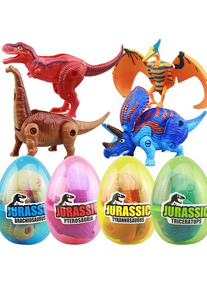 COFFLED 4 Pack Different Hatching Eggs Dinosaur Toys For 3+ Year Old Kids,Magic Egg That Hatch Dinosaurs Toy For Boy Girl Dino Fans,Deformation Trex,Pterosaurs,Brachiosaurus,Triceratops(Random Color) - Image 1