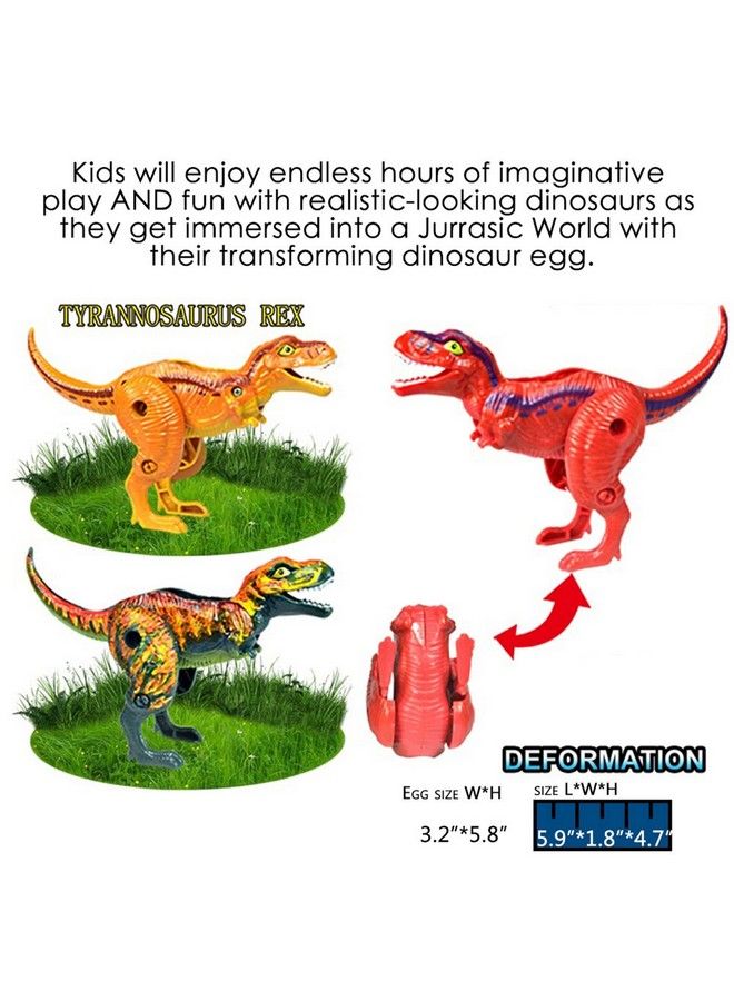 COFFLED 4 Pack Different Hatching Eggs Dinosaur Toys For 3+ Year Old Kids,Magic Egg That Hatch Dinosaurs Toy For Boy Girl Dino Fans,Deformation Trex,Pterosaurs,Brachiosaurus,Triceratops(Random Color) - Image 4
