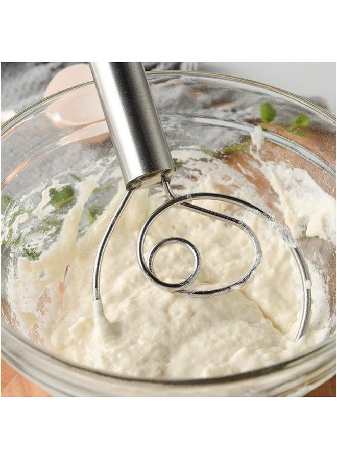 Stainless Steel Coil Flour Beater Mixer And Manual Egg Salad Side Dish Cold Mix Mixer-Color:304 Single-ring Stirrer  - Image 3