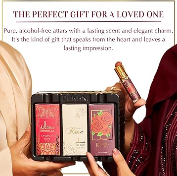 Dukhni Rose Attar Oil Set Authentic Arabic Fragrance Oils 100 Pure AlcoholFree Original Gulab Attar Blends Rose White Sandalia Gulab 6ml each - Image 5