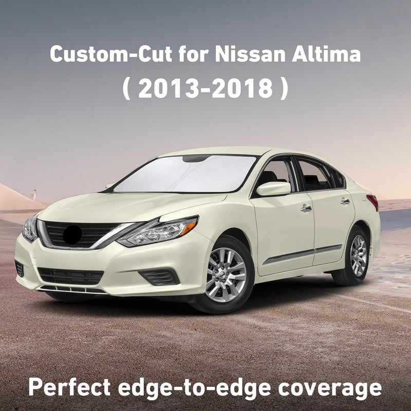 EcoNour Windshield Sunshade for Nissan Altima 2013-2016 2017 2018, Sun Visor for Front Windshield & Window Sun Shade Cover, UV Heat Blocker & Protector, Car Accessories - Image 2