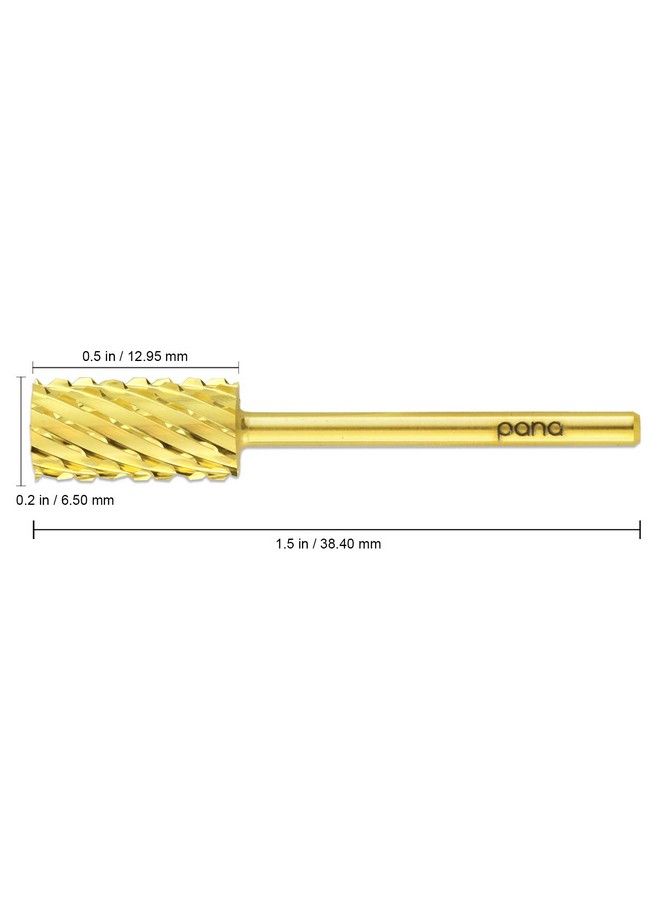 Pana 332" حجم الشانك رأس مسطح كبير برميل ذهبى كربيد 3X خشن مثقاب أظافر لآلات حفر الأظافر - Image 3