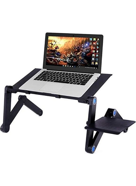 Techmaster Height Adjustable Laptop Notebook Lecture Desk with Fan and Mousepad  - Image 1