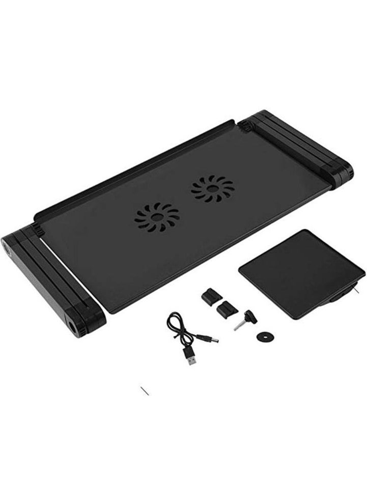 Techmaster Height Adjustable Laptop Notebook Lecture Desk with Fan and Mousepad  - Image 2