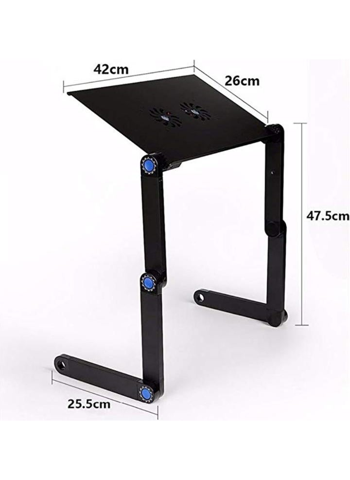 Techmaster Height Adjustable Laptop Notebook Lecture Desk with Fan and Mousepad  - Image 3
