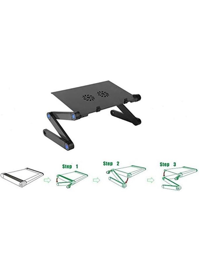 Techmaster Height Adjustable Laptop Notebook Lecture Desk with Fan and Mousepad  - Image 4