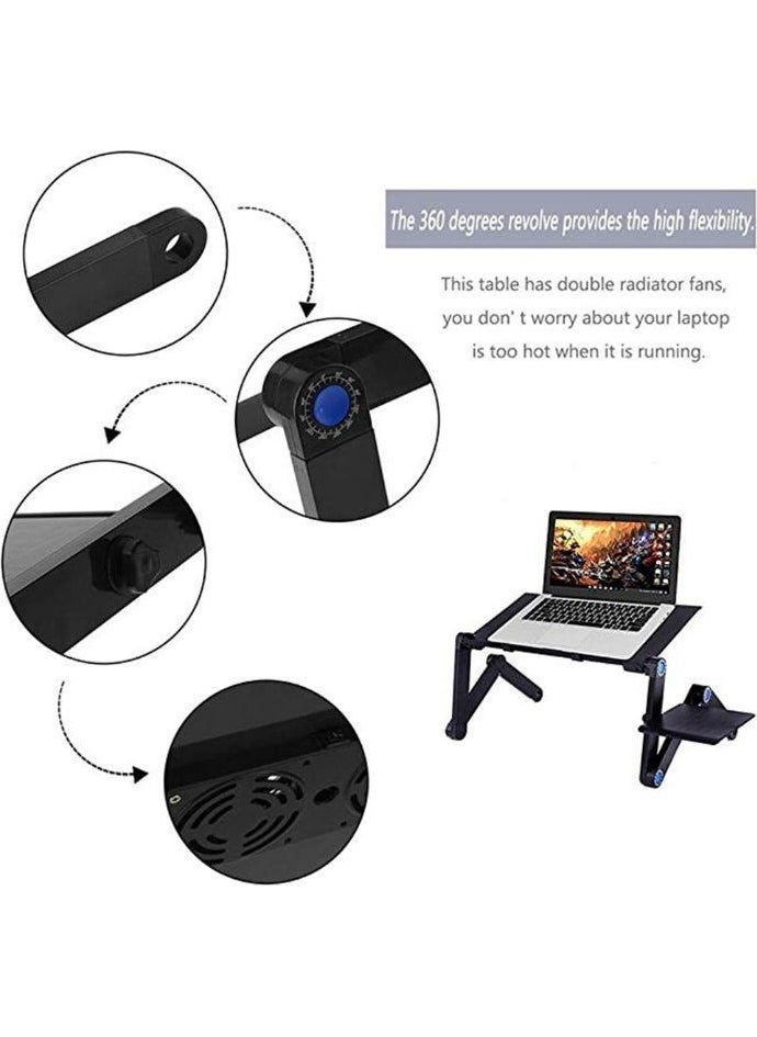 Techmaster Height Adjustable Laptop Notebook Lecture Desk with Fan and Mousepad  - Image 5