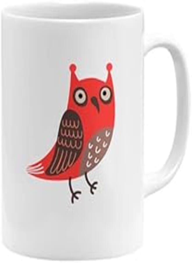 RYN PRINTED DESIGN Owl Animal Lovers Coffee Mug White 11x14centimeter