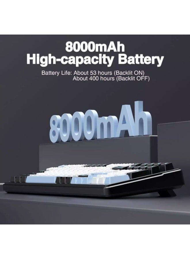 أولا لوحة مفاتيح ميكانيكية لاسلكية F99، لوحة مفاتيح قابلة للتخصيص بثلاثة أوضاع BT5.0/2.4 جيجاهرتز/USB-C قابلة للتبديل السريع، مفاتيح خطية مشحمة مسبقًا، لوحات مفاتيح ألعاب بإضاءة خلفية RGB لأجهزة الكمبيوتر/الأجهزة اللوحية/إكس بوكس/بلاي ستيشن 4/بلاي ستيشن 5 - Image 2