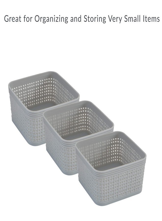 Simplify 6 Pack Organizing Set | Square Bins | Multipurpose | Office | Desk | Dorm | Bathroom | Storage Basket | Small Items | Accessories | Grey - Image 4