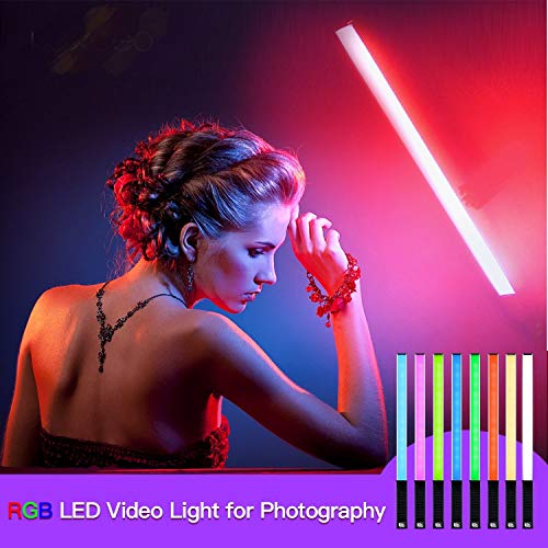 LUXCEO RGB LED Photography Lighting Portable Wand Handheld LED Video Light 1000 Lumens CRI 95+ USB Rechargeable with Remote Control, Carry Bag, Adjustable Color Temperature 3000K-6000K and 36 Colors - Image 2