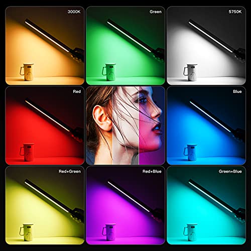 LUXCEO RGB LED Photography Lighting Portable Wand Handheld LED Video Light 1000 Lumens CRI 95+ USB Rechargeable with Remote Control, Carry Bag, Adjustable Color Temperature 3000K-6000K and 36 Colors - Image 3
