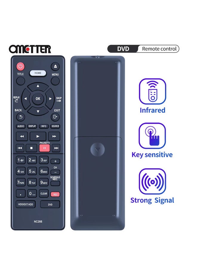 NC266UH NC266 Remote Control Applicable for Magnavox HD DVR DVD Recorder MDR868H/F7 MDR865H/F7 MDR867H/F7 MDR515H/F7