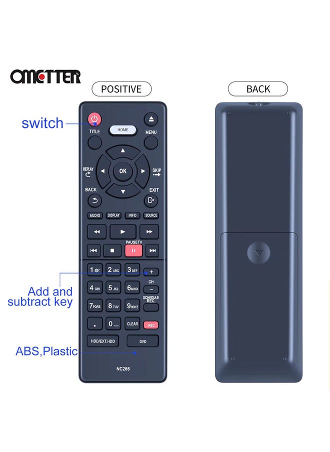 NC266UH NC266 Remote Control Applicable for Magnavox HD DVR DVD Recorder MDR868H/F7 MDR865H/F7 MDR867H/F7 MDR515H/F7