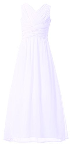 Happy Rose Flower Girl's Dress Party Dresses Juniors Long Bridesmaid Dress White 10 - Image 4