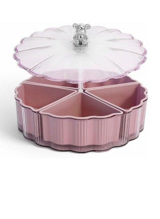 Flower Design Elegant Tasley Serving Box with 5 Compartments Perfect for Serving Nuts, Desserts and Tasalians on Various Occasions, Adds a High-End Touch to Your Hospitality (Pink) - pzsku/Z801194E2C93893A82CFAZ/45/_/1739715304/fc65f782-5444-46ff-8729-6a0434489a6b