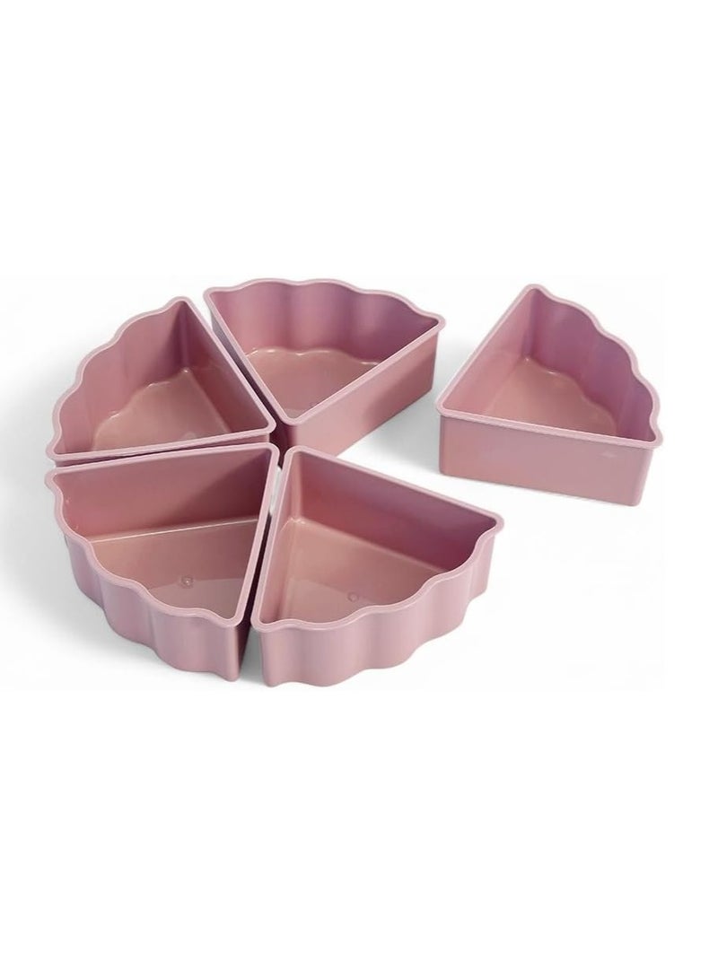 Flower Design Elegant Tasley Serving Box with 5 Compartments Perfect for Serving Nuts, Desserts and Tasalians on Various Occasions, Adds a High-End Touch to Your Hospitality (Pink)