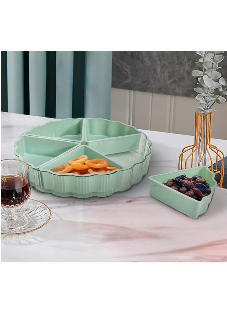 Flower Design Elegant Tasley Serving Box with 5 Compartments Perfect for Serving Nuts, Desserts and Tasalians on Various Occasions, Adds a High-End Touch to Your Hospitality (Pink)