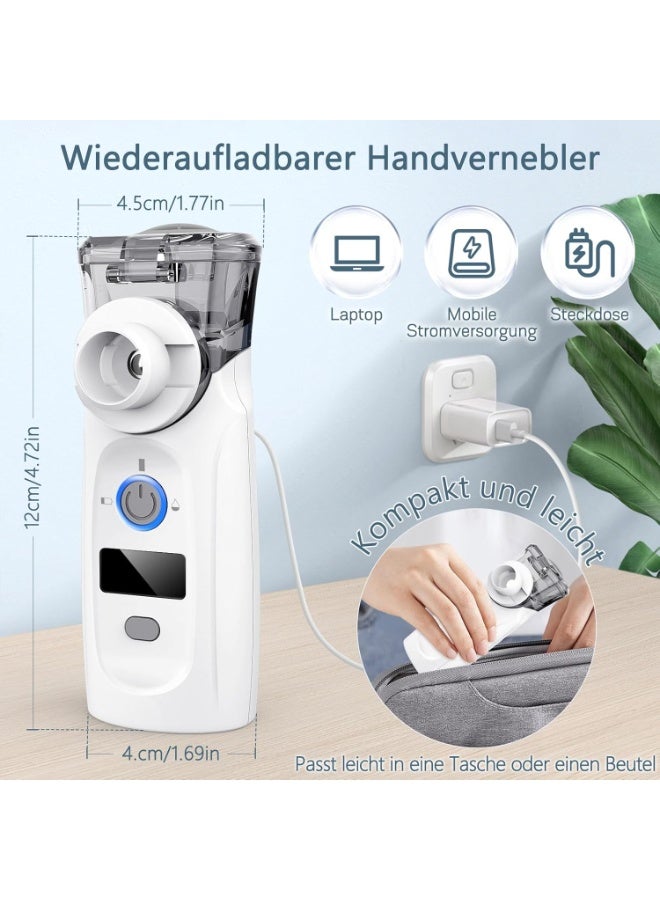 Portable Nebulizer Inhaler Set - USB Rechargeable with Timer & Display - Complete Masks & Mouthpiece for Children & Adults - Image 3