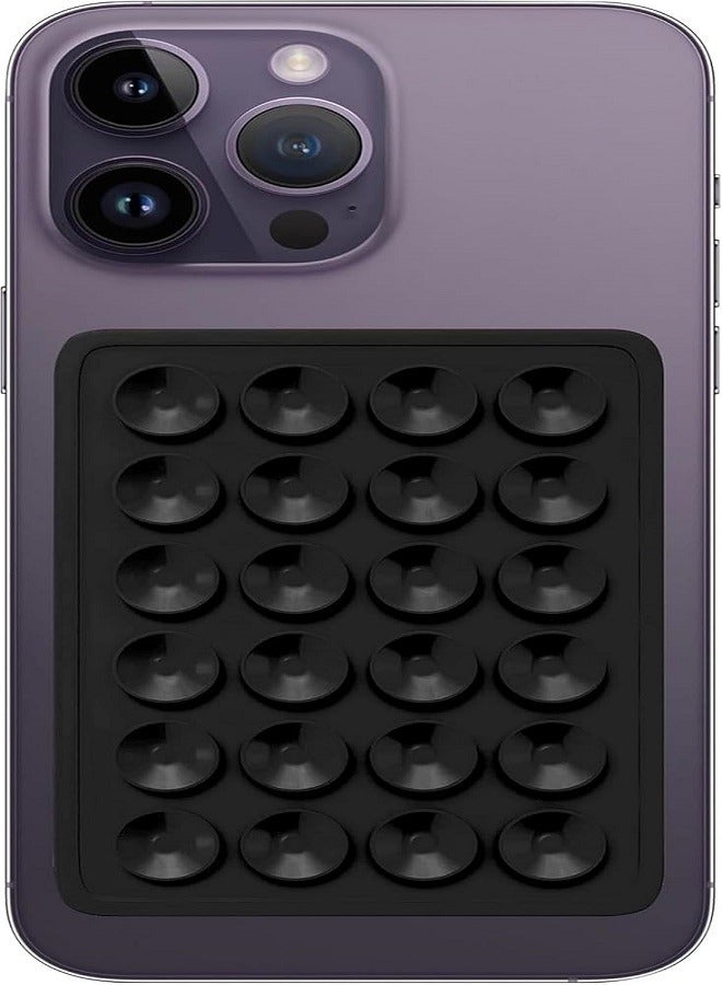 جراب هاتف من السيليكون الماص غير القابل للانزلاق ومقبض لاصق للهاتف المحمول باللون الأسود - Image 2